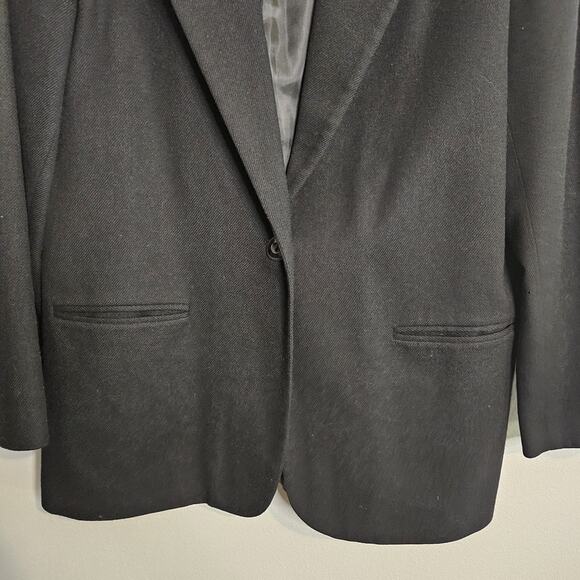 Sag Harbor Women's Black One Button Lined 100% Wool Blazer Jacket Size 14 - Picture 3 of 8